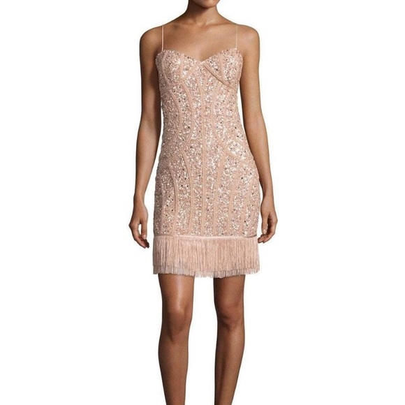 Aidan Mattox beaded with fringes short dress - Picture 2 of 6